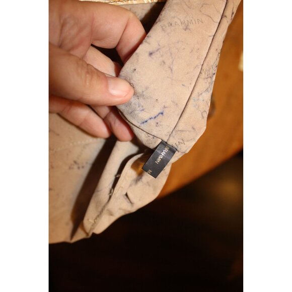 Brahmin Copa Cabana Embossed Leather Satchel Tan Brown Vintage Tote - Picture 12 of 13